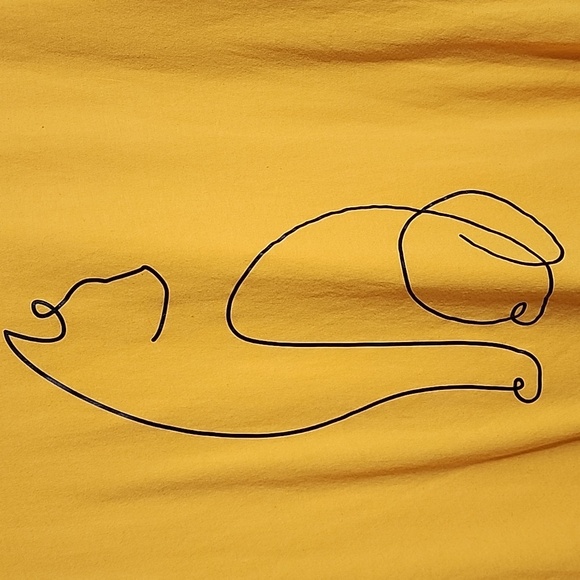 Bella Canvas Yellow Mustard Cat Outline Graphic T-Shirt Womans Size XL - Picture 5 of 6